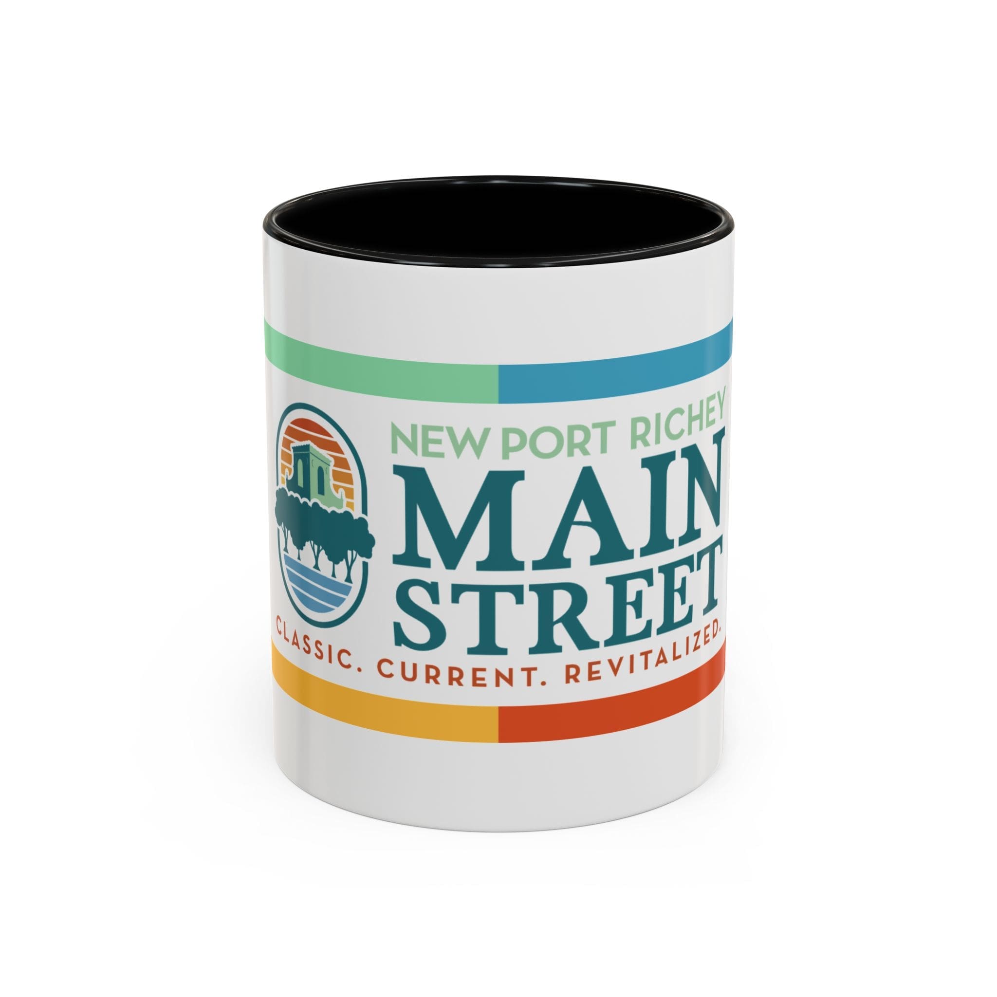 Featured image for “Main Street Accent Coffee Mug - Colorful Travel Souvenir, Perfect Gift for Coffee Lovers, Home Office Decor, Urban Chic, New Port Richey”